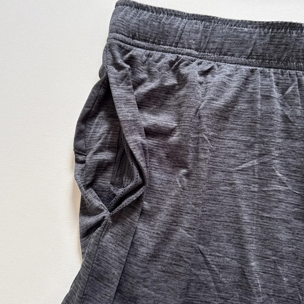 RBX Active Mens Mesh Space Dye Shorts Charcoal Heather Grey Gym Training Size M
